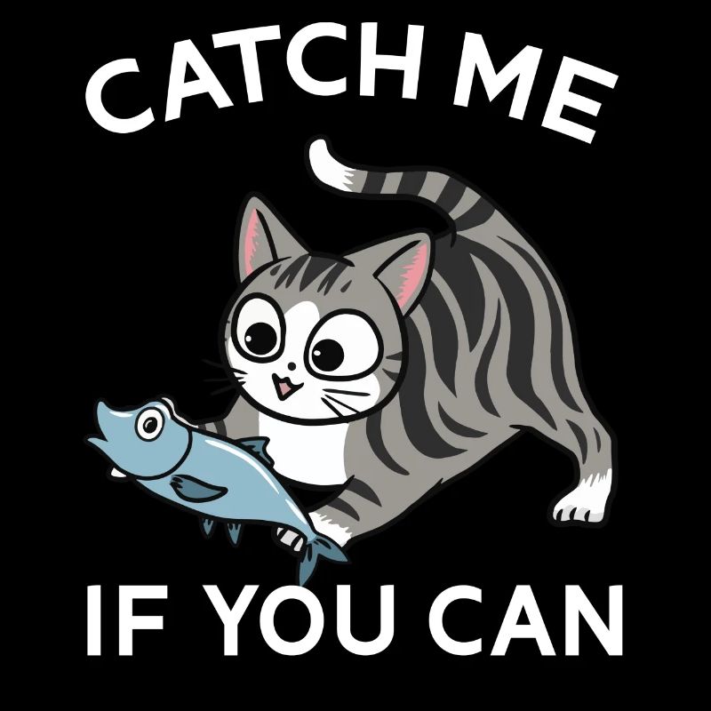 Cute tabby cat with a fish