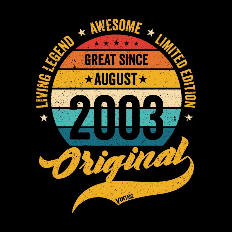 Rétro 20 ans août 2003 Anniversaire Millésime