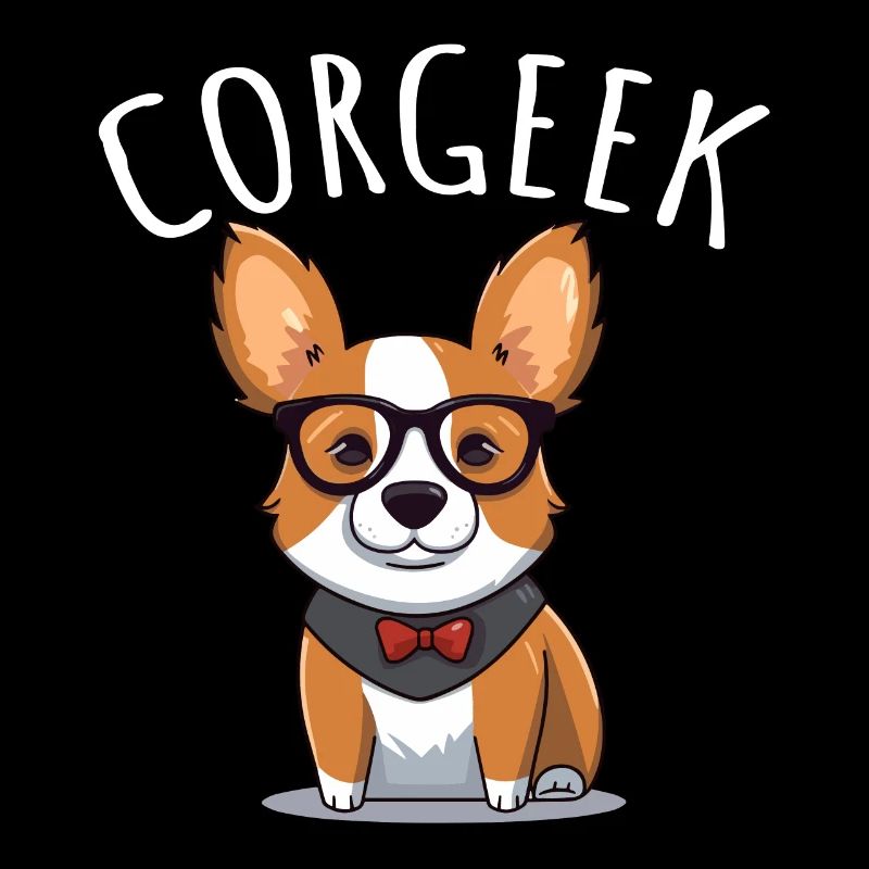 Corgi with glasses Geeks Nerds Corgis dog Corgeek