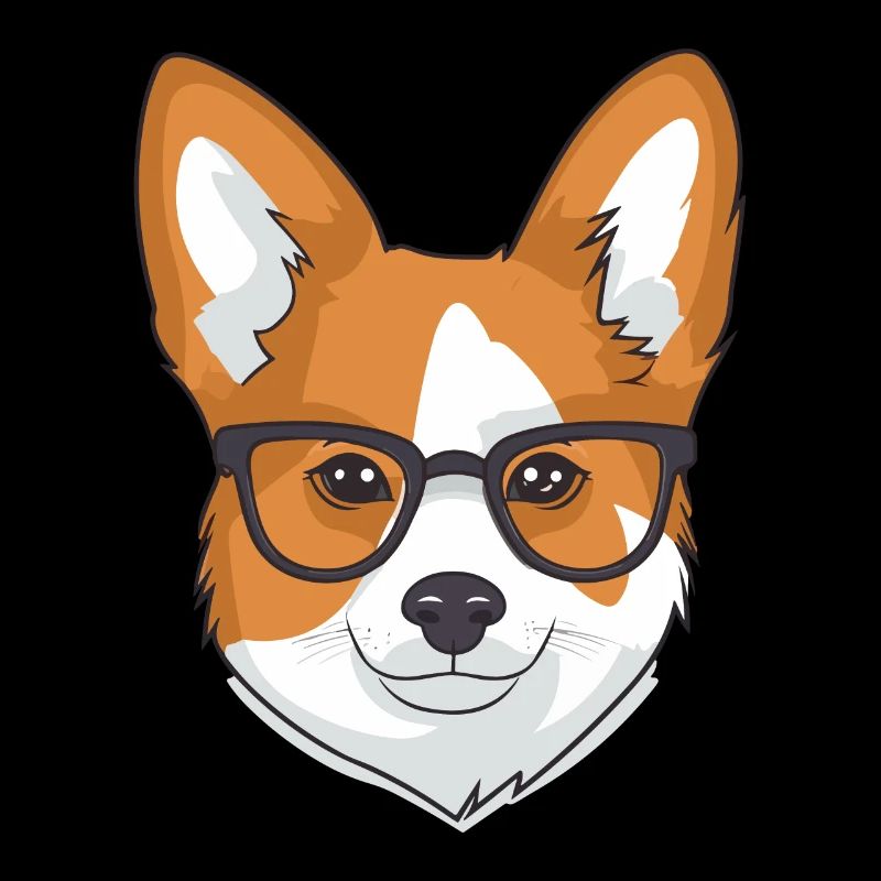 Corgi avec lunettes Geeks Nerds Corgis chien Corgeek