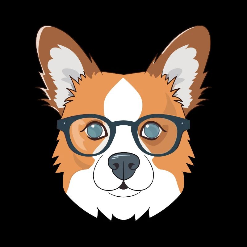Corgi avec lunettes Geeks Nerds Corgis chien Corgeek