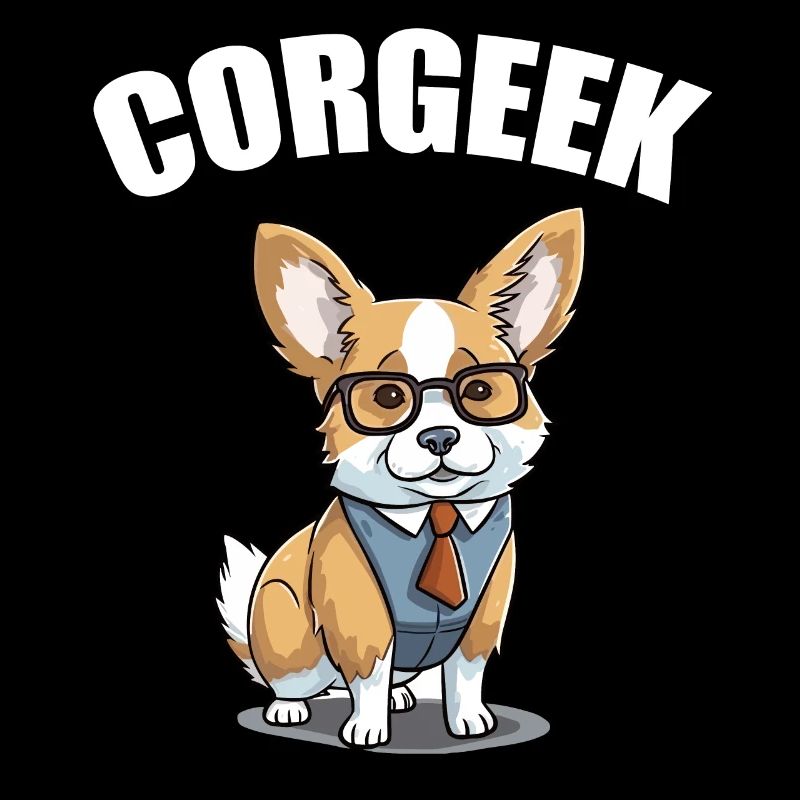 Corgi avec lunettes Geeks Nerds Corgis chien Corgeek
