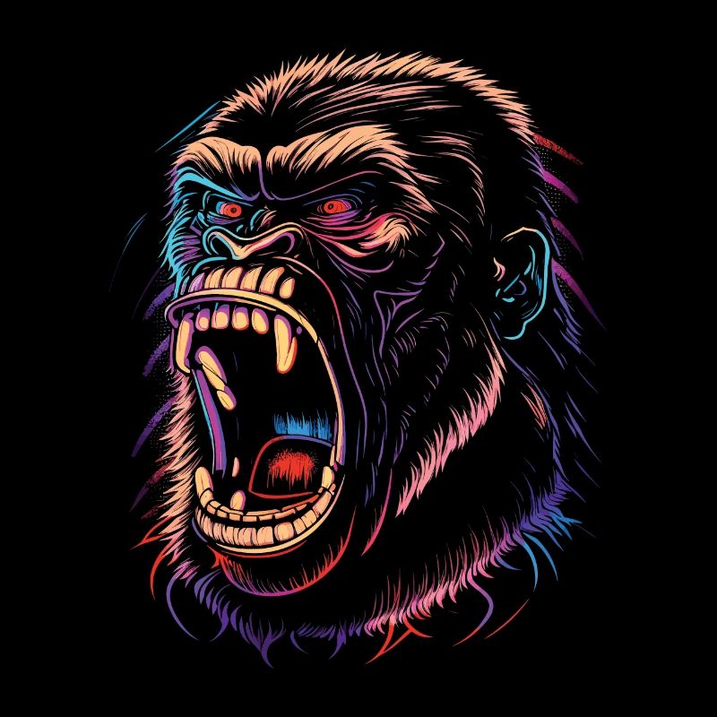 Bunter wütender Gorilla