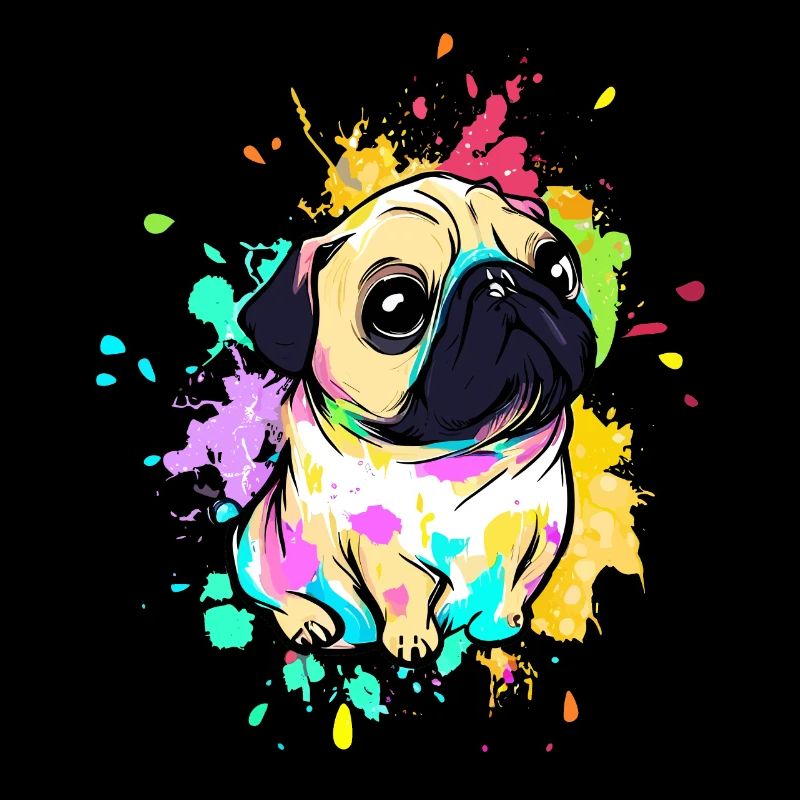 Cute Colorful Creative Pug Design