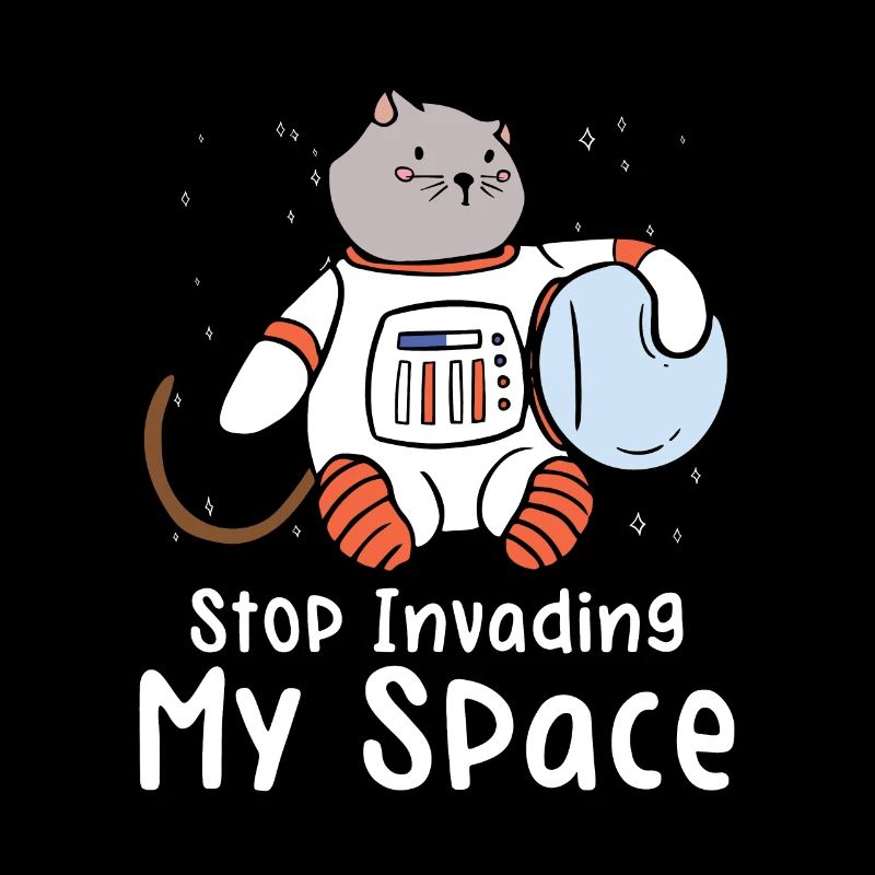 Space Purring Cat Astronaut Cat Lover Spaceship