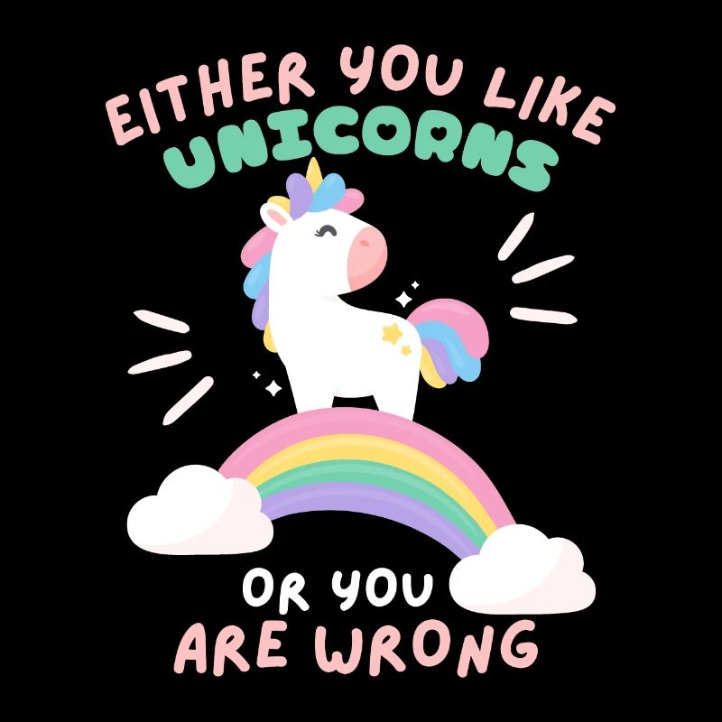Einhorn-Unicorn mit Regenbogen lustiger Spruch