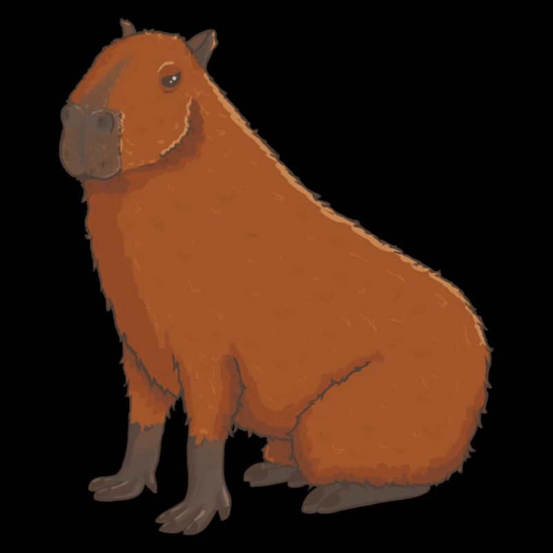Capybara sits
