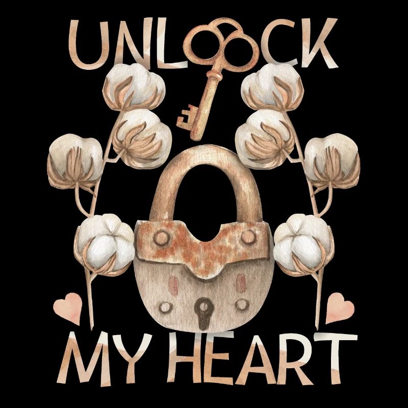 Padlock and key, romantic-love