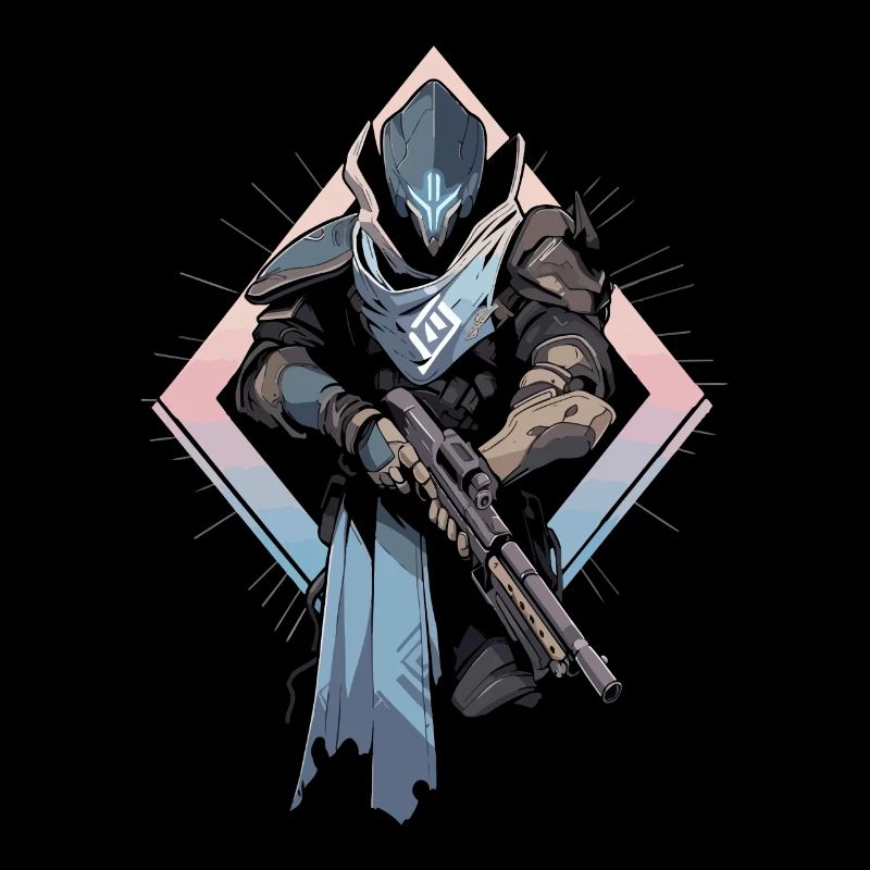 Epic Gamer Guardian mit Pastel Farben Hintergrund