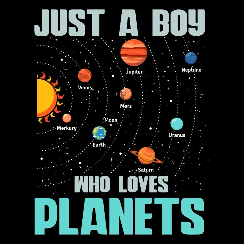 Nur ein Junge, der das Sonnensystem der Planeten liebt