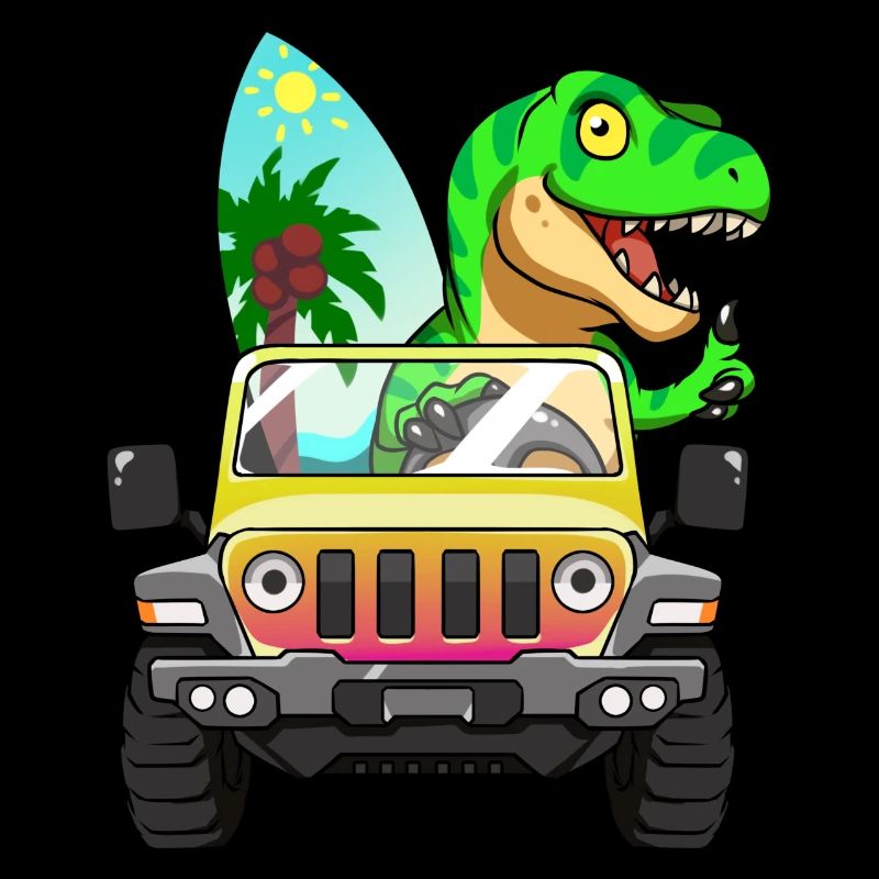 Cool, Motorist Dinosaur, Dino, T Rex,