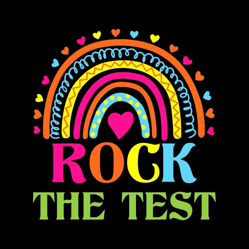 Test Day Rock Le test Teacher Testing Day Rainbow