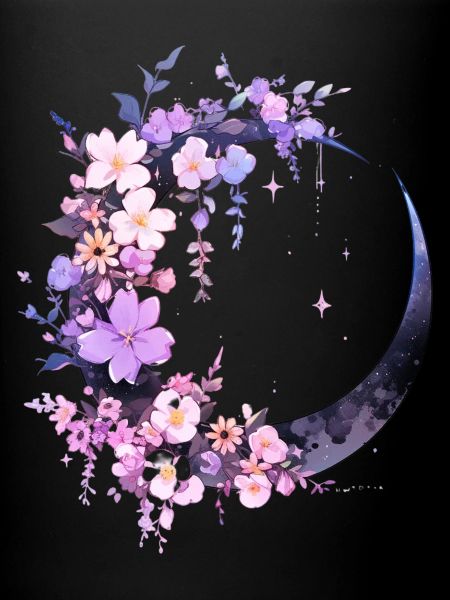 Lune violette Fleurs