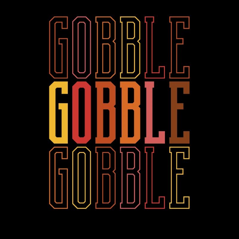 Gobble Joyeux Thanksgiving Day Dîner Rétro
