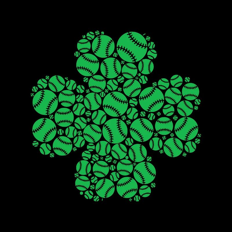 Baseball St Patrick's Day Four Leaf Clover Irish