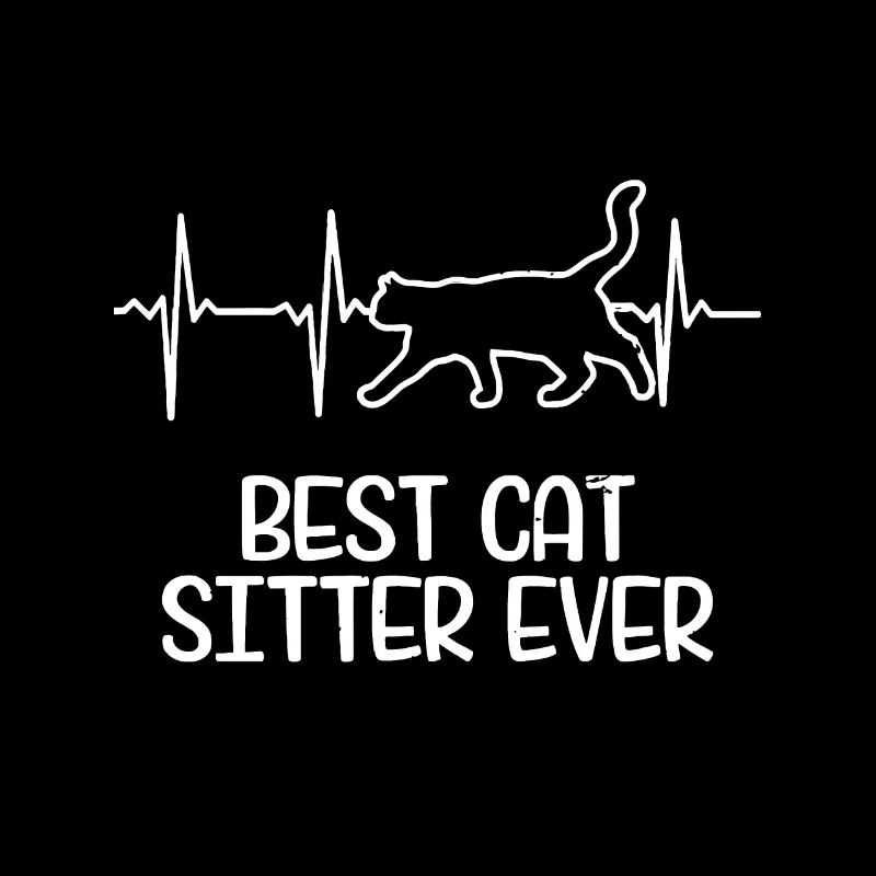 Cat Sitter Design Heartbeat ECG Gift