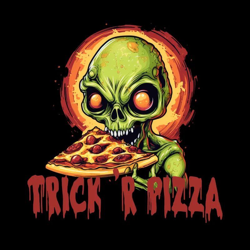 Süßes oder Pizza „Trick'r Treat“ Halloween-Spruch