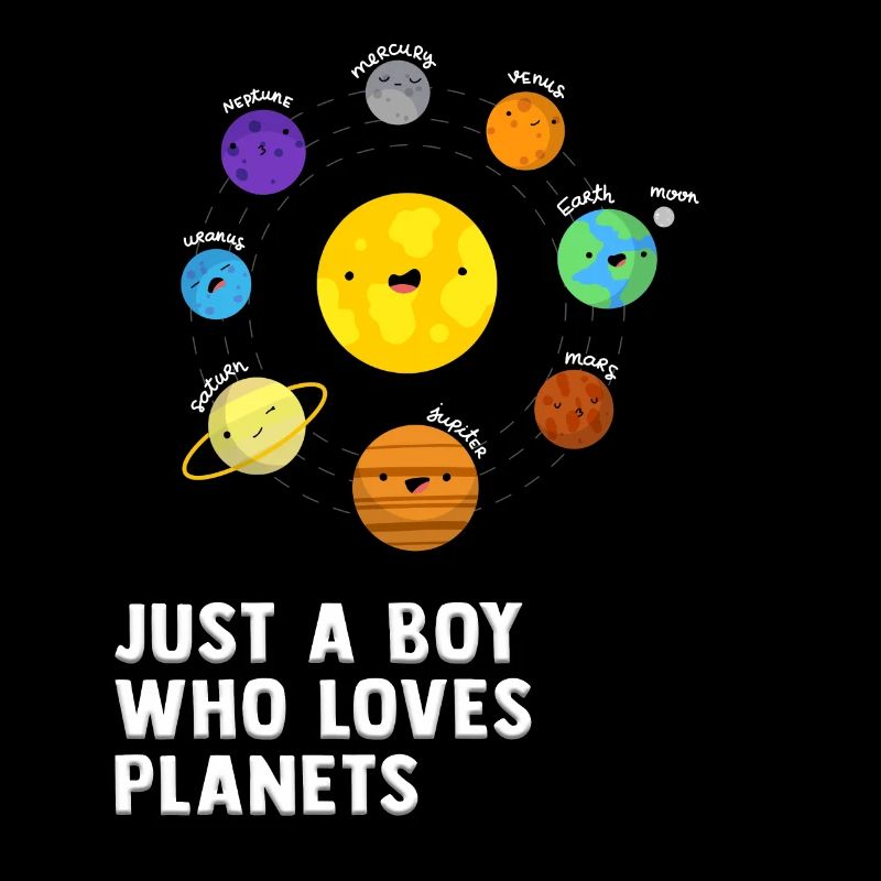 Nur ein Junge, der Planeten Sonnensystem liebt
