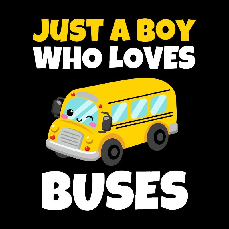 Nur ein Junge, der Busse liebt Geburtstag Gelbe Schule