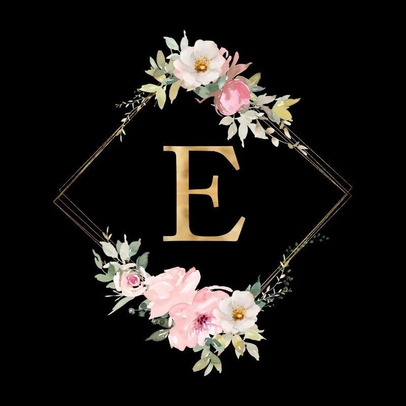 Customizable Monogram E Pastel Floral