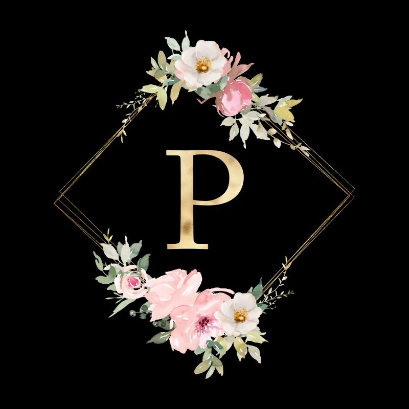Customizable Monogram P Pastel Floral