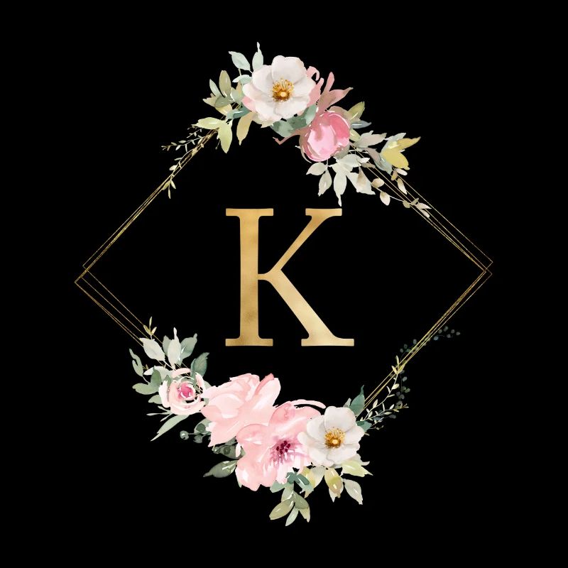 Customisable Monogram K Pastel Floral