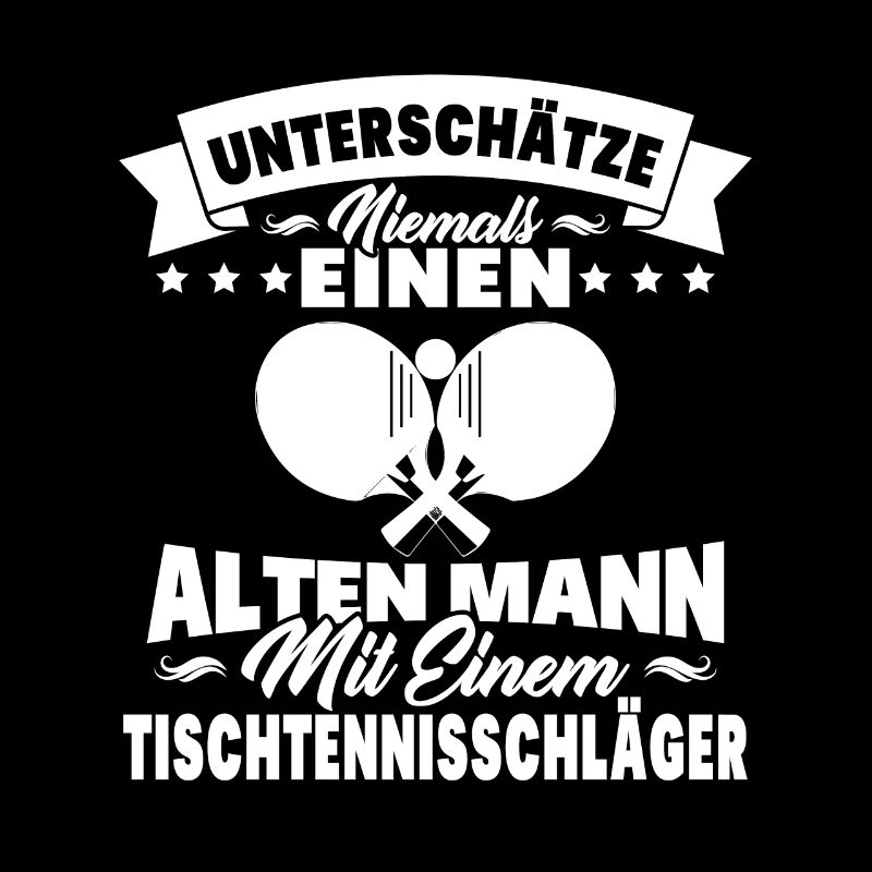 Alten mann mit einem tischtennisschläger