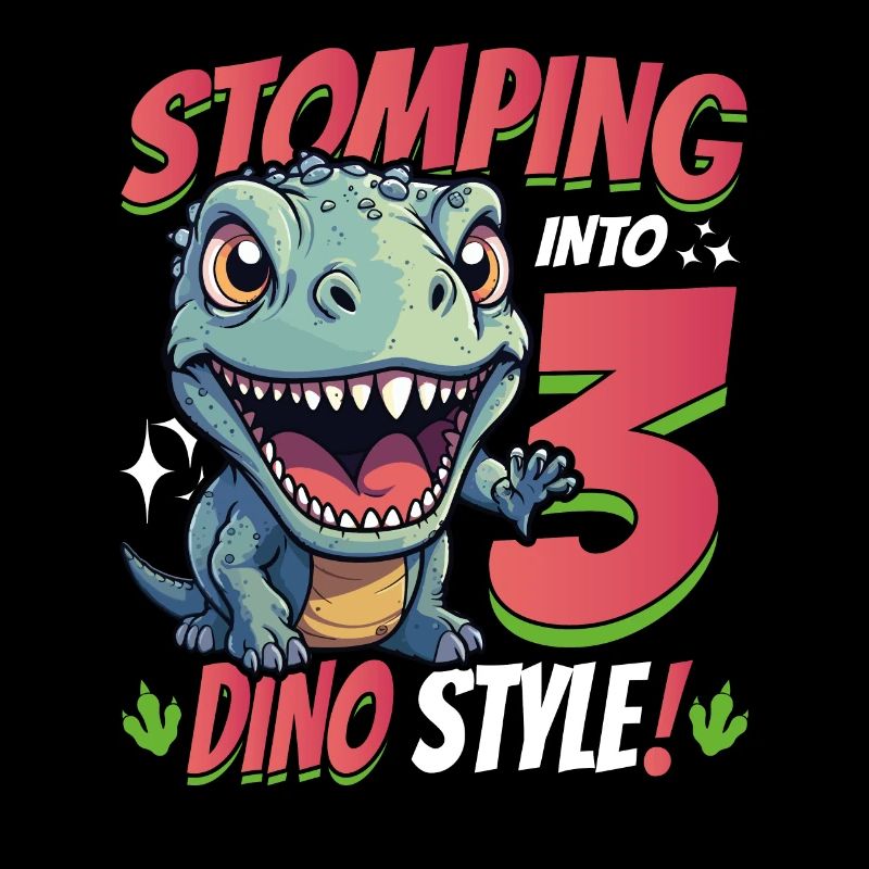 T-Rex Turning 3 Stomping into 3rd Dino Style Bday