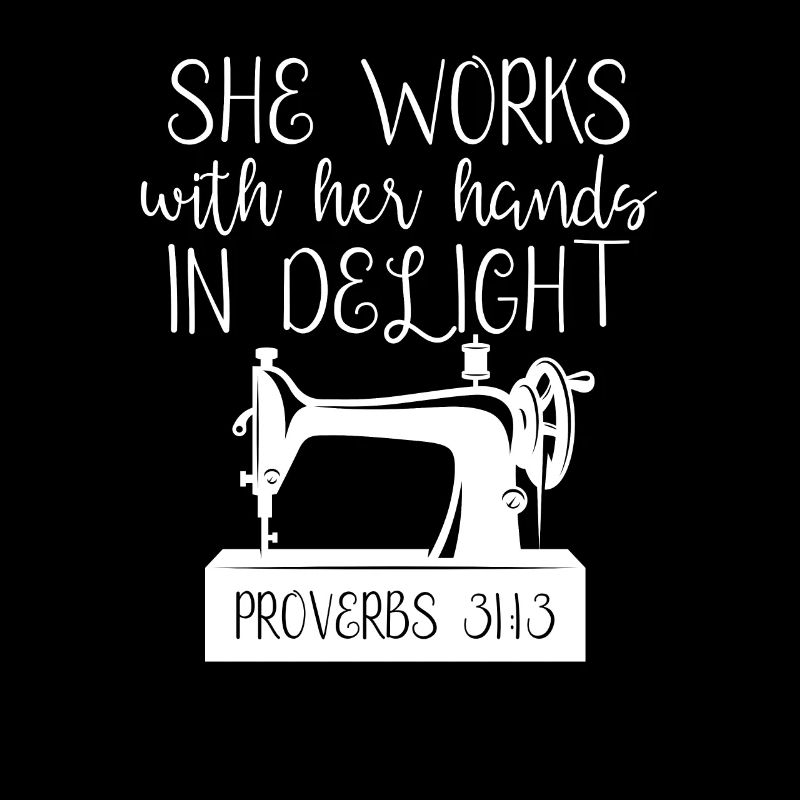 She works with her hands in joy sewing