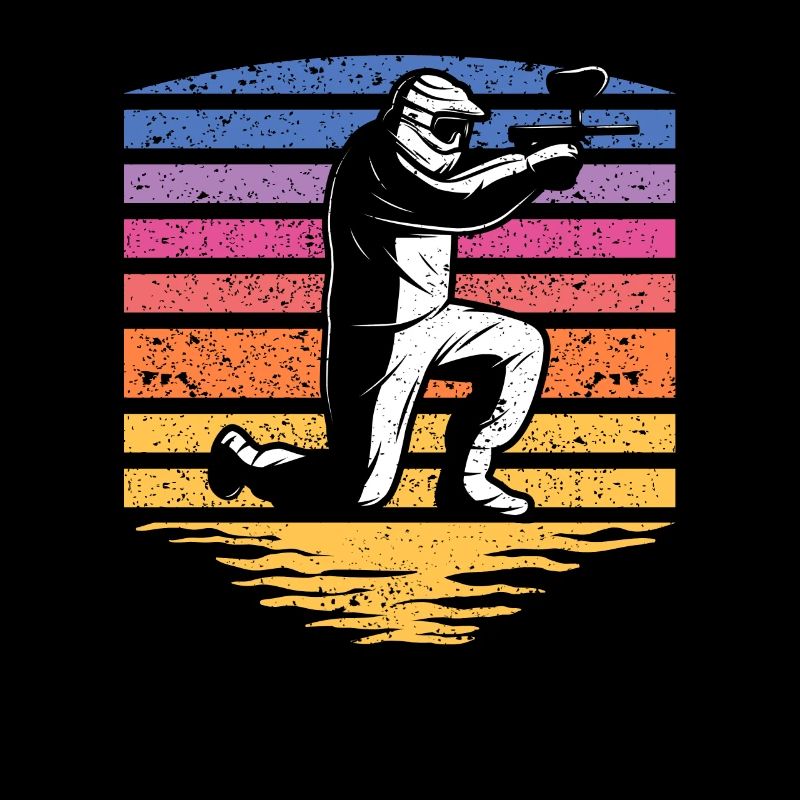 Paintball Retro Sunset 70s 80s 90s