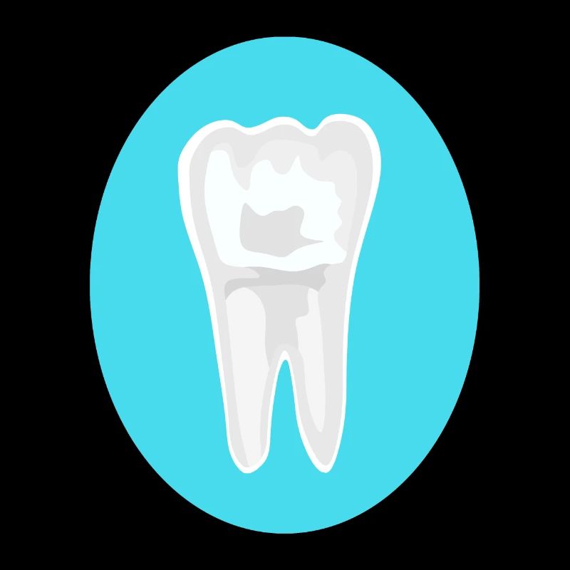 Tooth with blue background