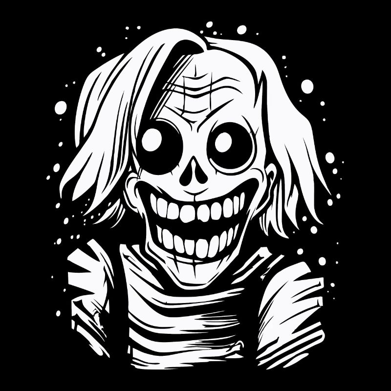 A funny crazy zombie clown