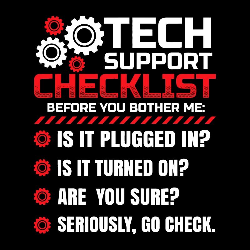 Lustige Checkliste für den technischen Support Helpdesk