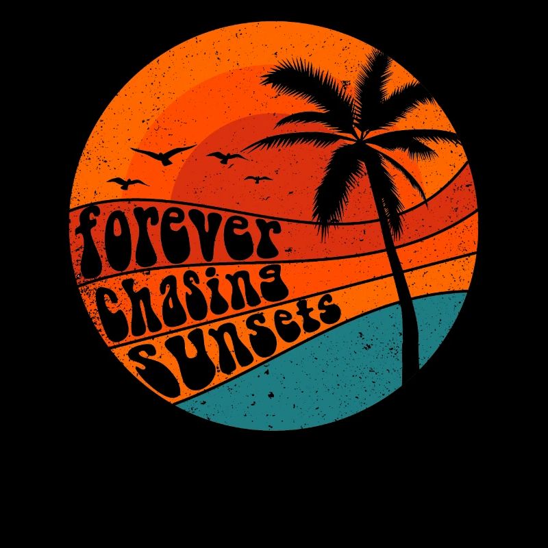 Forever Chasing Sunsets Retro Summer Vacation