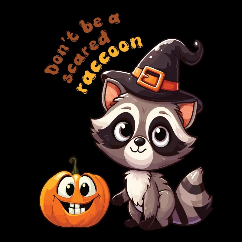Halloween Raton laveur effrayé