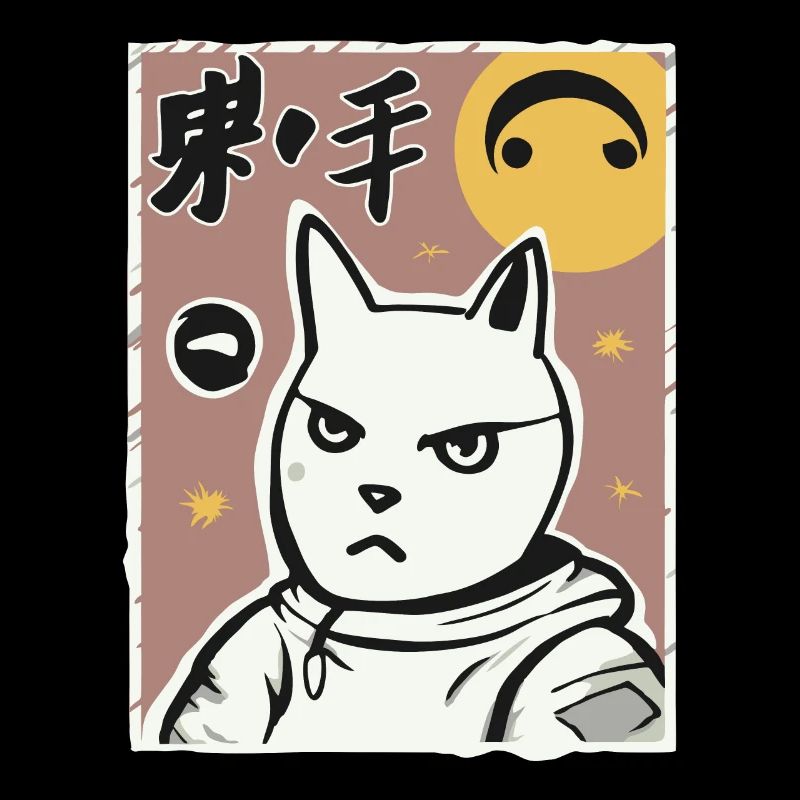 Un chaton de l’espace de dessin animé vintage