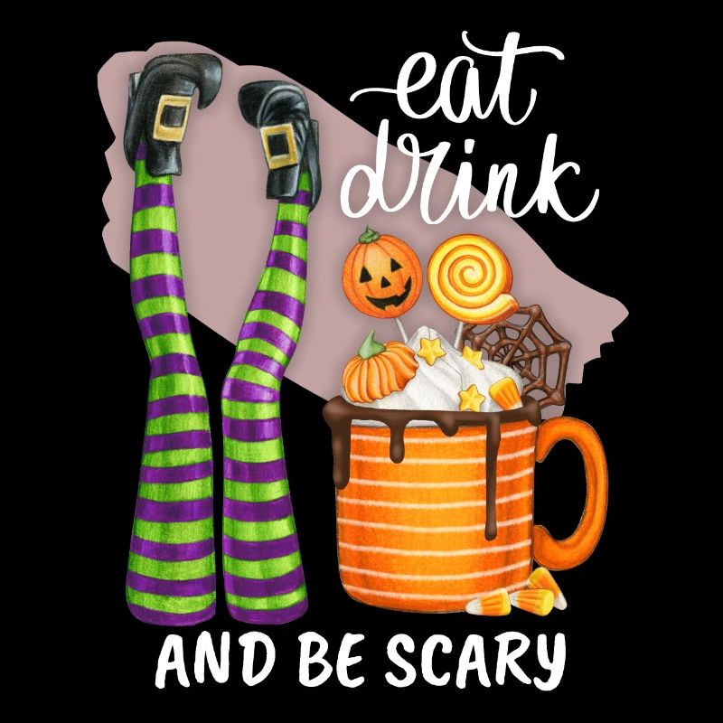 Halloween Saying, Witch Legs, Pumpkins Coffee Mug