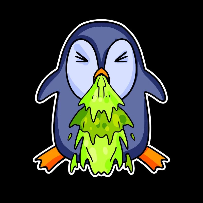 Penguin puking puke