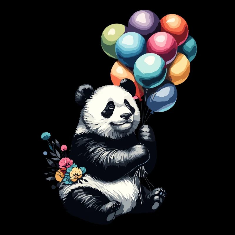 Panda avec des ballons