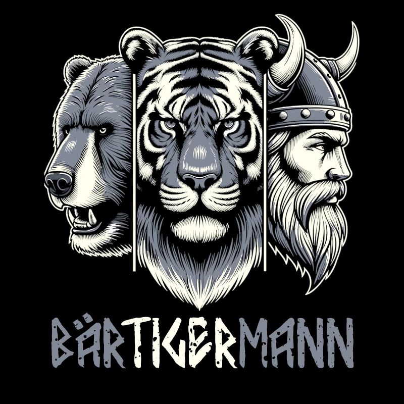 Bärtigermann Bär Tiger Mann Geschenk Bart