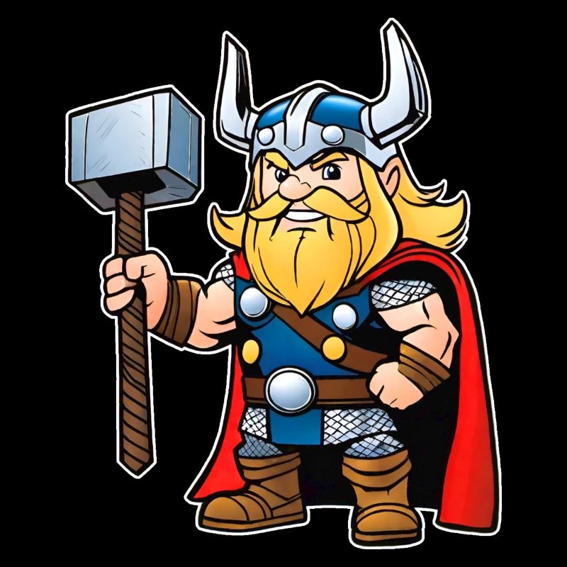 Cute Thor in comic book style