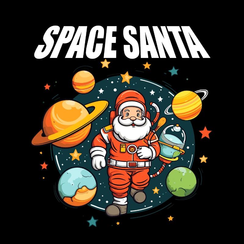 Père Noël de l’espace planète de l’espace drôle