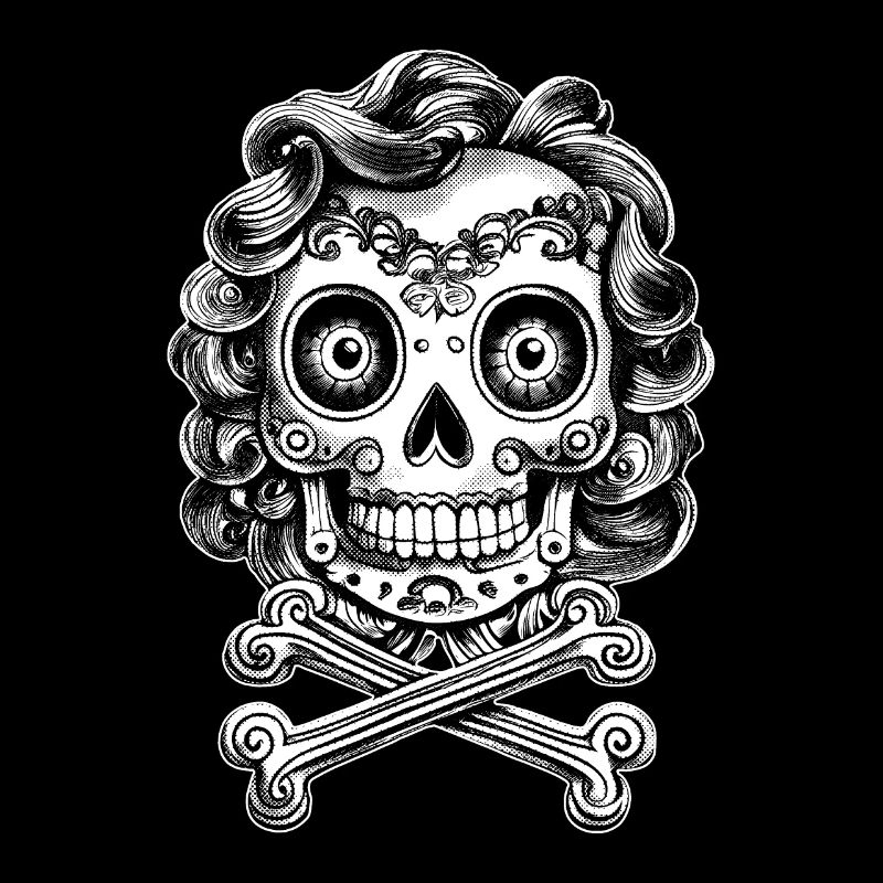 Charming 80s: Adorable Comic Skull T-Shirt