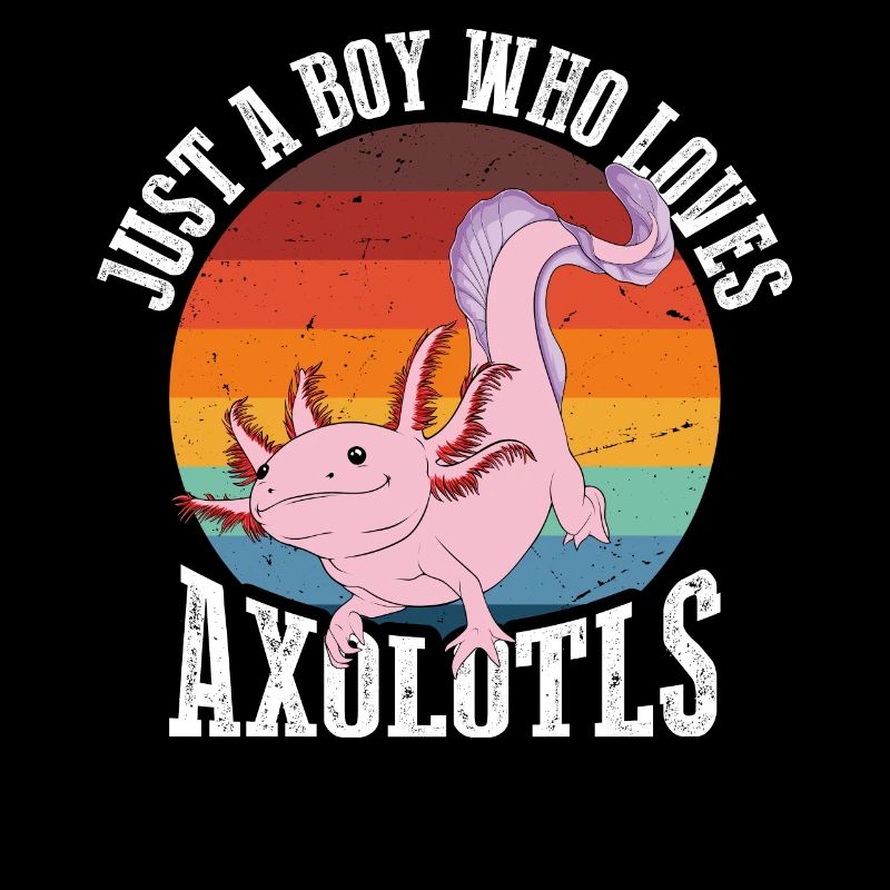 Nur Ein Junge, Der Axolotls Im Retro Liebt