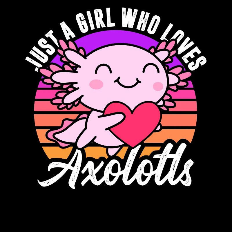 Nur Ein Mädchen, Das Axolotls In Retro Liebt
