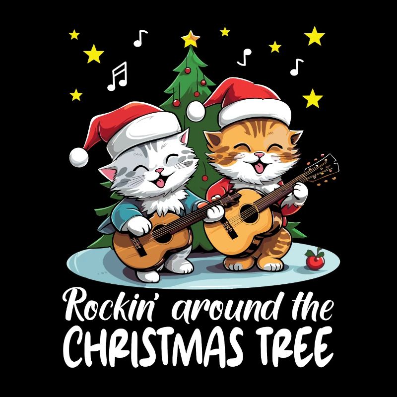 Les chats fêtent Noël avec des guitares et du rock’n’roll