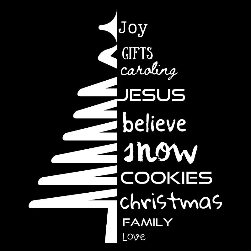 Word christmas tree - classic white