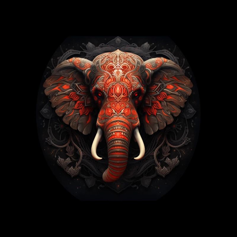 Red Mandala Elephant