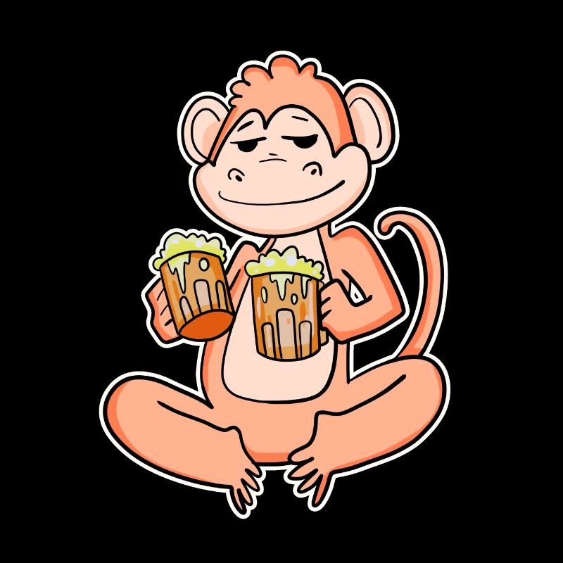 Affe mit Bier
