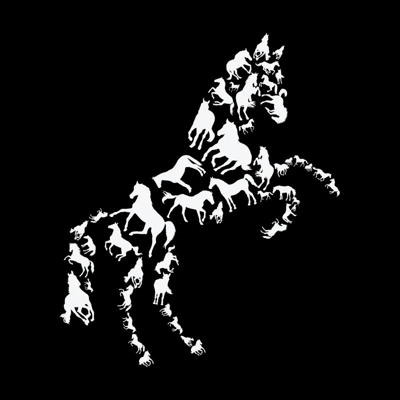 Cavalier, amoureux des chevaux, silhouette de cheval